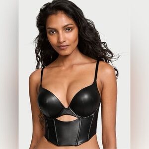Bombshell Add-2-Cups Faux Leather Corset Top